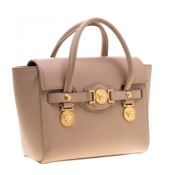 مملوكة مسبقًا Versace Nude Leather Medusa Medallion Tote