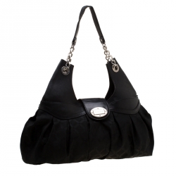  مملوكة مسبقًا Versace Black Canvas and Leather Shoulder Bag