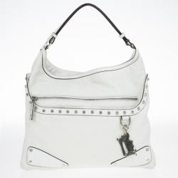 Versace White Studded Hobo
