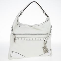 Versace White Studded Hobo