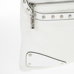 Versace White Studded Hobo