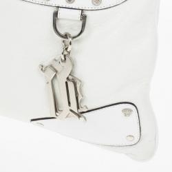 Versace White Studded Hobo
