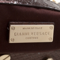 Pre Owned Versace Bronze Snakeskin Embossed Leather Couture Boston Bag