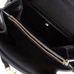 Pre Owned Versace Black Python Palazzo Chain Clutch Bag