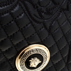 Pre Owned Versace Black Quilted Leather Calliope Vanitas Shoulder Bag