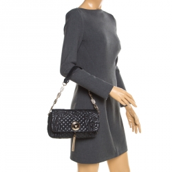 Pre Owned Versace Black Quilted Leather Calliope Vanitas Shoulder Bag