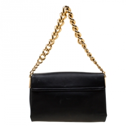 Pre Owned Versace Black Leather Medusa Sultan Shoulder Bag