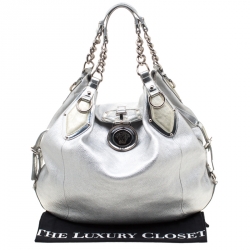 Versace Silver Leather Hobo