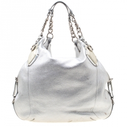 Versace Silver Leather Hobo