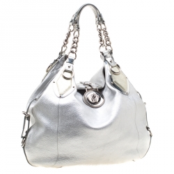 Versace Silver Leather Hobo