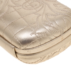 Pre Owned حقيبة كلتش فيرساتشي ميدوسا جلد ذهبي بقفل