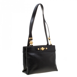 مملوكة مسبقًا Versace Black Leather Shoulder Bag
