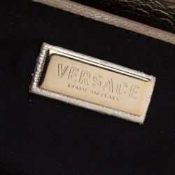 Pre Owned Versace Black Signature Fabric and Leather Madonna Boston Bag