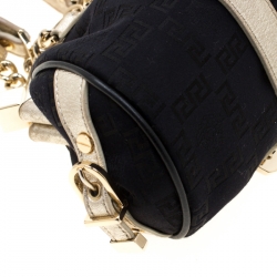 Pre Owned Versace Black Signature Fabric and Leather Madonna Boston Bag