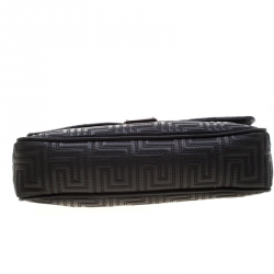 Pre Owned حقيبة كتف فرساتشي جلد سوداء مبطنة كوتور