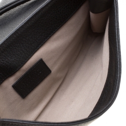 Pre Owned Versace Collection Black Pebbled Leather Clutch