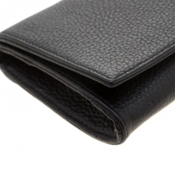 Pre Owned Versace Collection Black Pebbled Leather Clutch