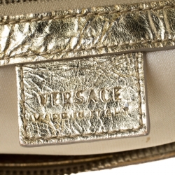 Versace Gold/Silver Ceramic Effect Leather Snap Out Of It Satchel