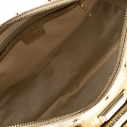 Versace Gold/Silver Ceramic Effect Leather Snap Out Of It Satchel
