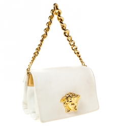 مملوكة مسبقًا Versace White Leather Palazzo Sultan Shoulder Bag