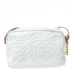 Pre Owned حقيبة كروس فيرساتشي بالازو ميدوسا جلد أبيض