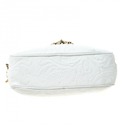 Pre Owned حقيبة كروس فيرساتشي بالازو ميدوسا جلد أبيض