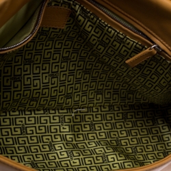 مملوكة مسبقًا Versace Tan Leather Flap Strap Satchel