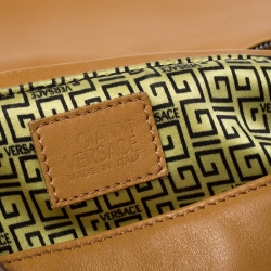 مملوكة مسبقًا Versace Tan Leather Flap Strap Satchel