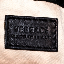 Versace Black Leather Shopper Tote