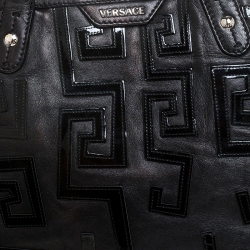 Versace Black Leather Shopper Tote