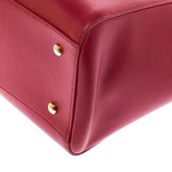 Pre Owned Versace Red Leather Medusa Medallion Tote