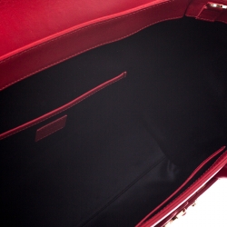 Pre Owned Versace Red Leather Medusa Medallion Tote