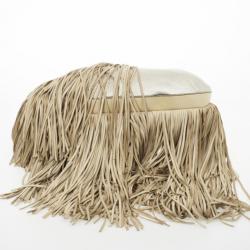Pre Owned Versace Metallic and Ivory 'Couture Fringes' Hobo