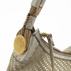 Pre Owned Versace Metallic and Ivory 'Couture Fringes' Hobo