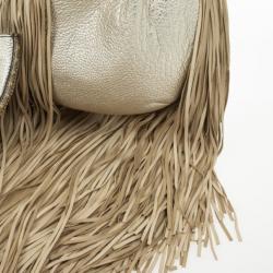 Pre Owned Versace Metallic and Ivory 'Couture Fringes' Hobo