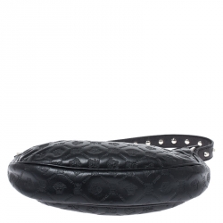 Pre Owned Versace Black Leather Studded Handle Pochette
