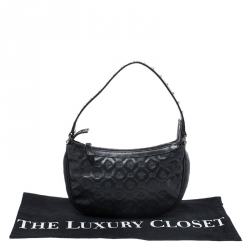 Pre Owned Versace Black Leather Studded Handle Pochette