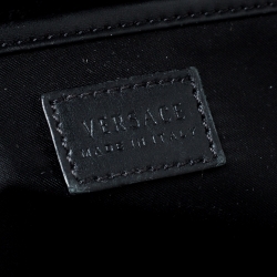 Pre Owned Versace Black Leather Medusa Medallion Satchel