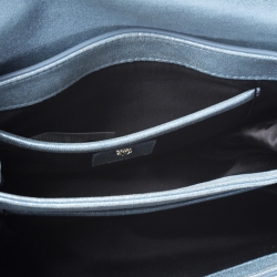 Pre Owned Versace Light Blue Crystal Embellished Shimmer Leather Sultan Shoulder Bag 