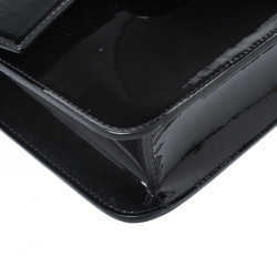 Pre Owned Versace Black Patent Leather Young Medusa Chain Shoulder Bag