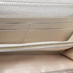 Pre Owned حقيبة كلتش فيرساتشي بسلسلة وقلاب جلد مبطن بيضاء ميتاليك