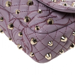 مملوكة مسبقًا Versace Lilac Studded Leather Vanitas Flap Shoulder Bag