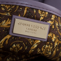 مملوكة مسبقًا Versace Lilac Studded Leather Vanitas Flap Shoulder Bag