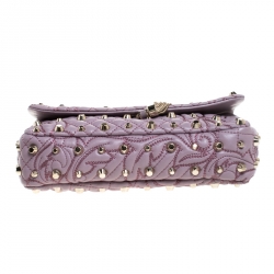 مملوكة مسبقًا Versace Lilac Studded Leather Vanitas Flap Shoulder Bag
