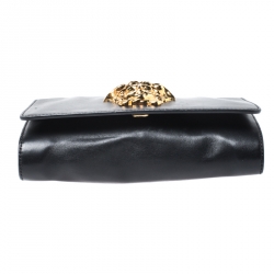 مملوكة مسبقًا Versace Black Leather Medusa Shoulder Bag