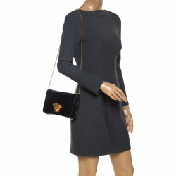 مملوكة مسبقًا Versace Black Leather Medusa Shoulder Bag