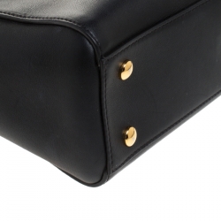 Pre Owned Versace Black Leather Medium Medusa Medallion Tote