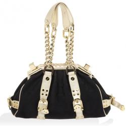 Versace Black Monogram Madonna Boston Bag