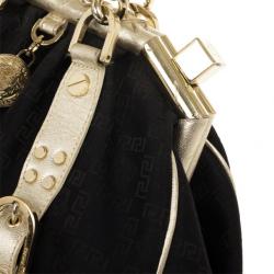 Versace Black Monogram Madonna Boston Bag