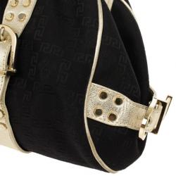 Versace Black Monogram Madonna Boston Bag